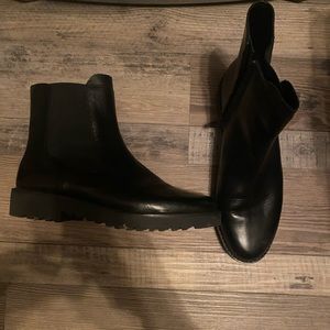 Franco Sarto Black lug sole zip booties Size 9